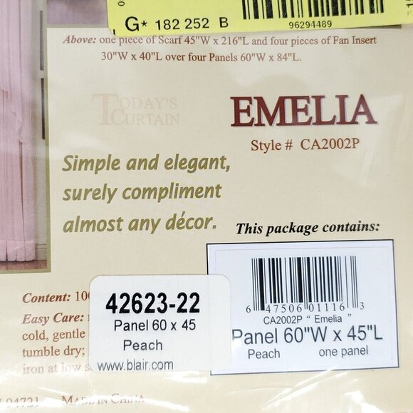 Voile Sheer Panel Curtains Peach Orange 60X45 Each 1 Pair Drapes NEW - Picture 4 of 6